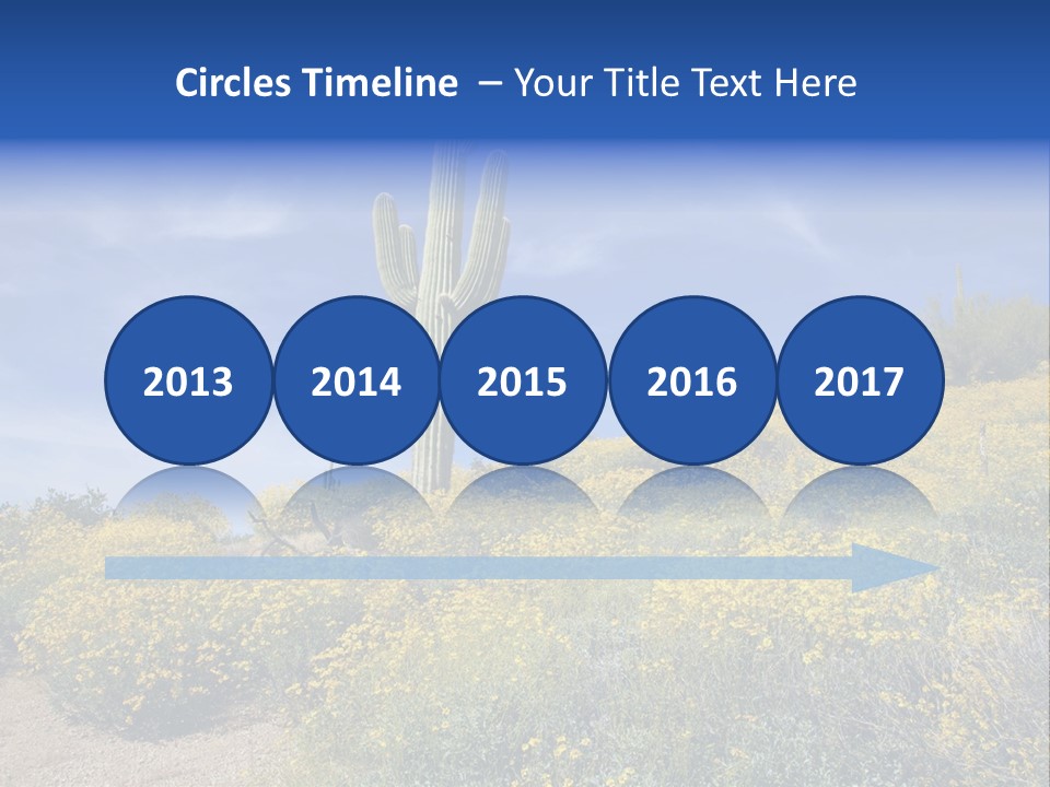 Arizona Saguaro Multi Colored PowerPoint Template