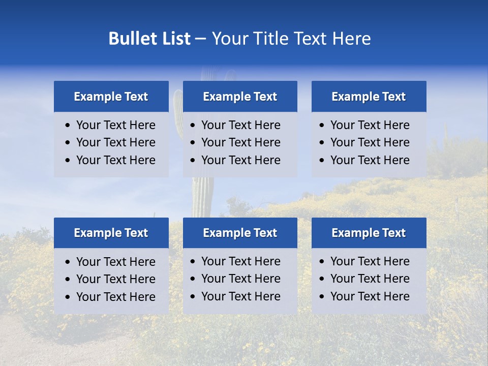 Arizona Saguaro Multi Colored PowerPoint Template