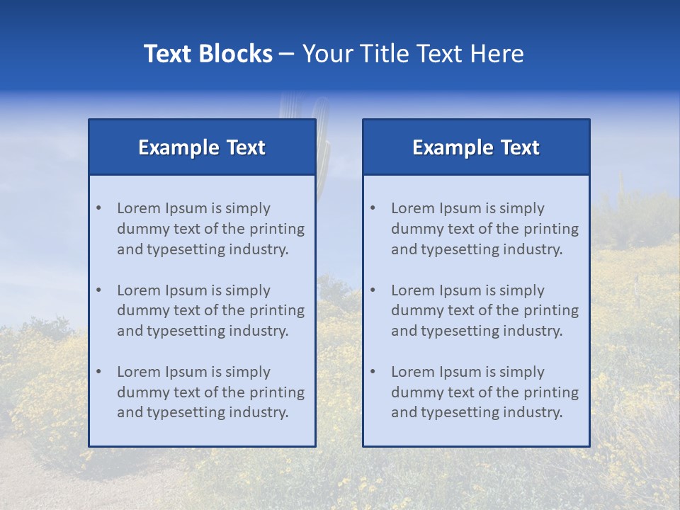 Arizona Saguaro Multi Colored PowerPoint Template