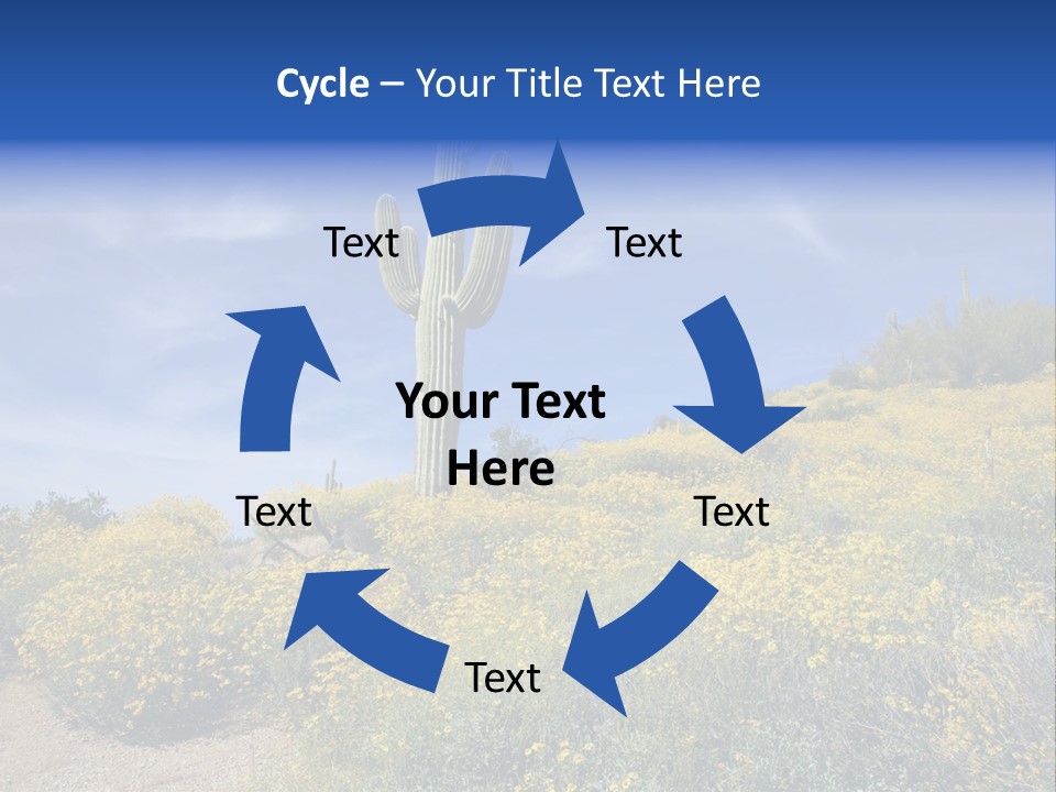 Arizona Saguaro Multi Colored PowerPoint Template