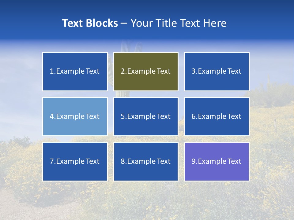 Arizona Saguaro Multi Colored PowerPoint Template