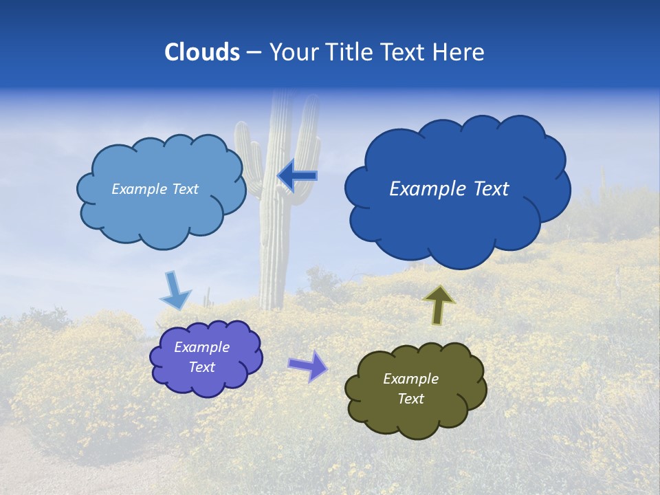 Arizona Saguaro Multi Colored PowerPoint Template