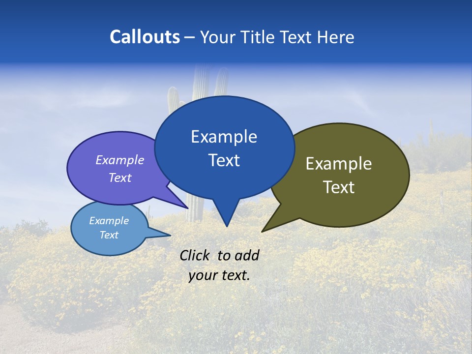 Arizona Saguaro Multi Colored PowerPoint Template