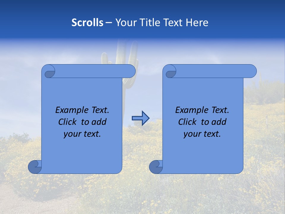 Arizona Saguaro Multi Colored PowerPoint Template