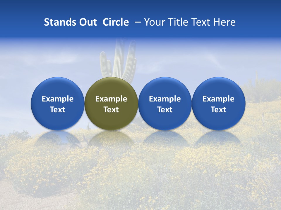 Arizona Saguaro Multi Colored PowerPoint Template