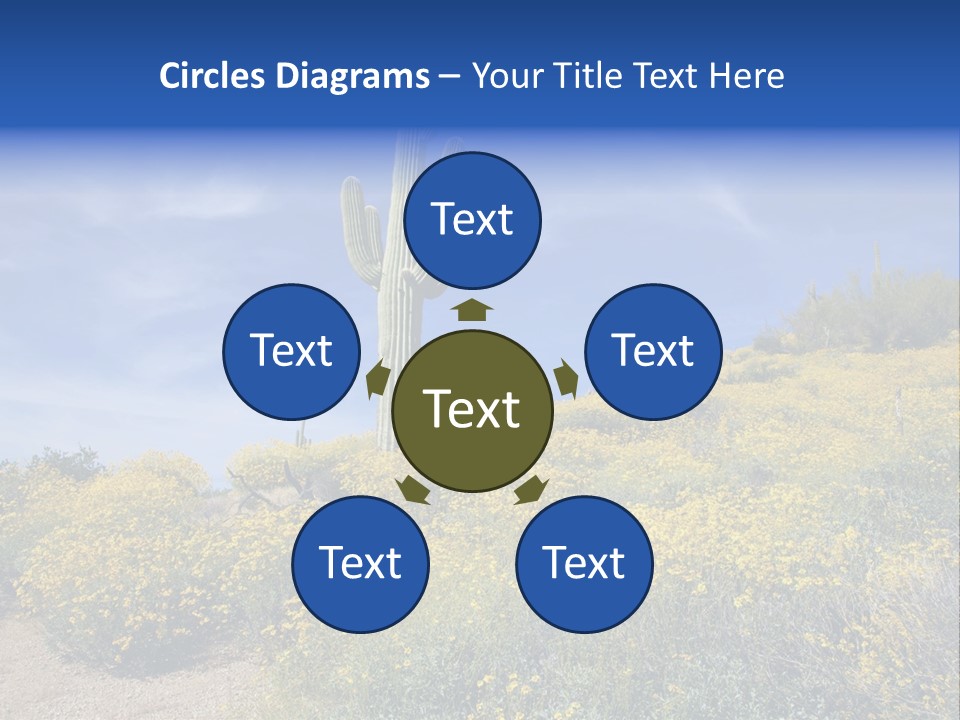 Arizona Saguaro Multi Colored PowerPoint Template