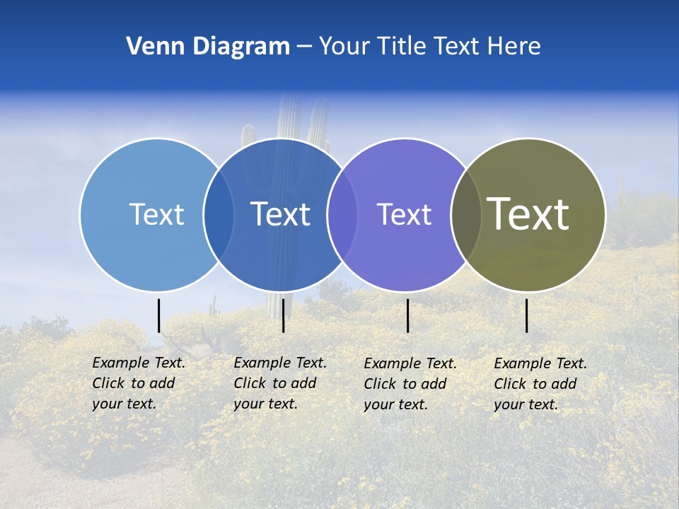 Arizona Saguaro Multi Colored PowerPoint Template