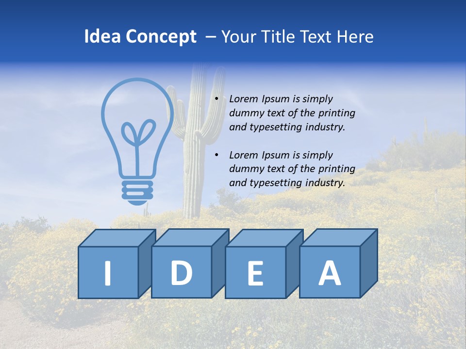 Arizona Saguaro Multi Colored PowerPoint Template