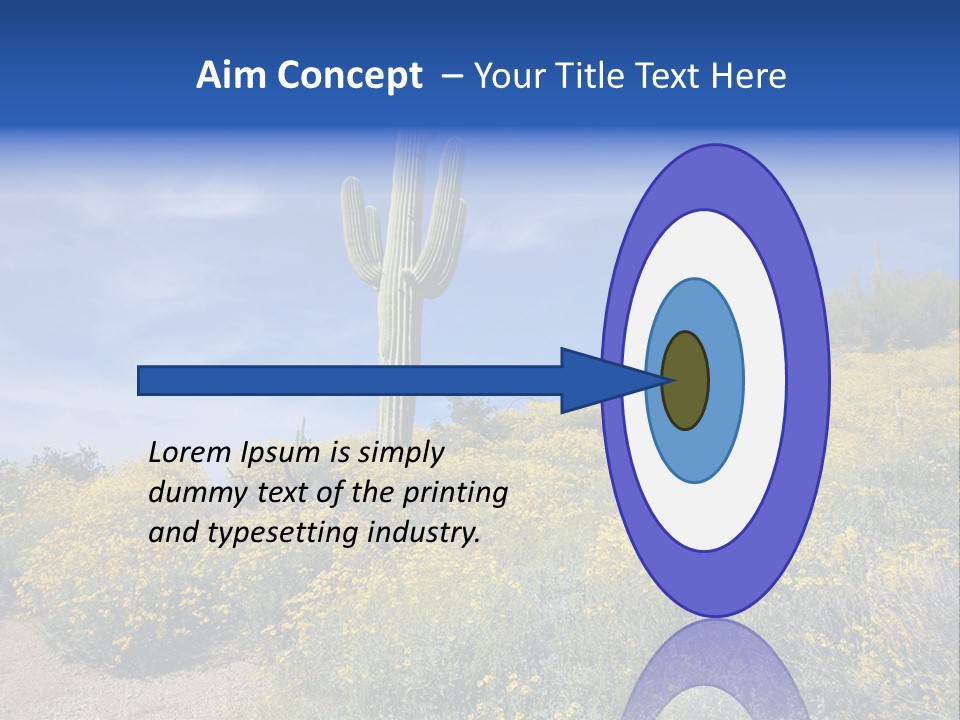 Arizona Saguaro Multi Colored PowerPoint Template