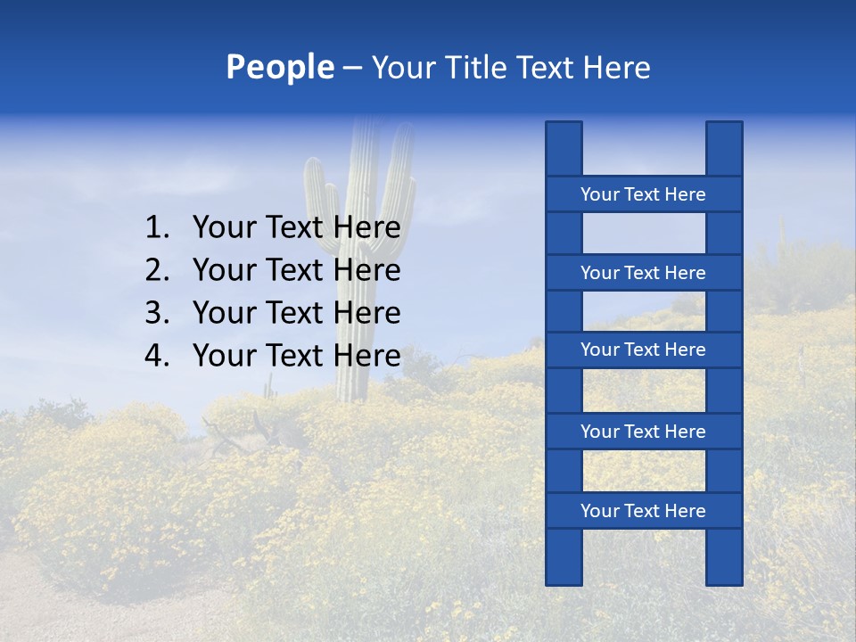 Arizona Saguaro Multi Colored PowerPoint Template