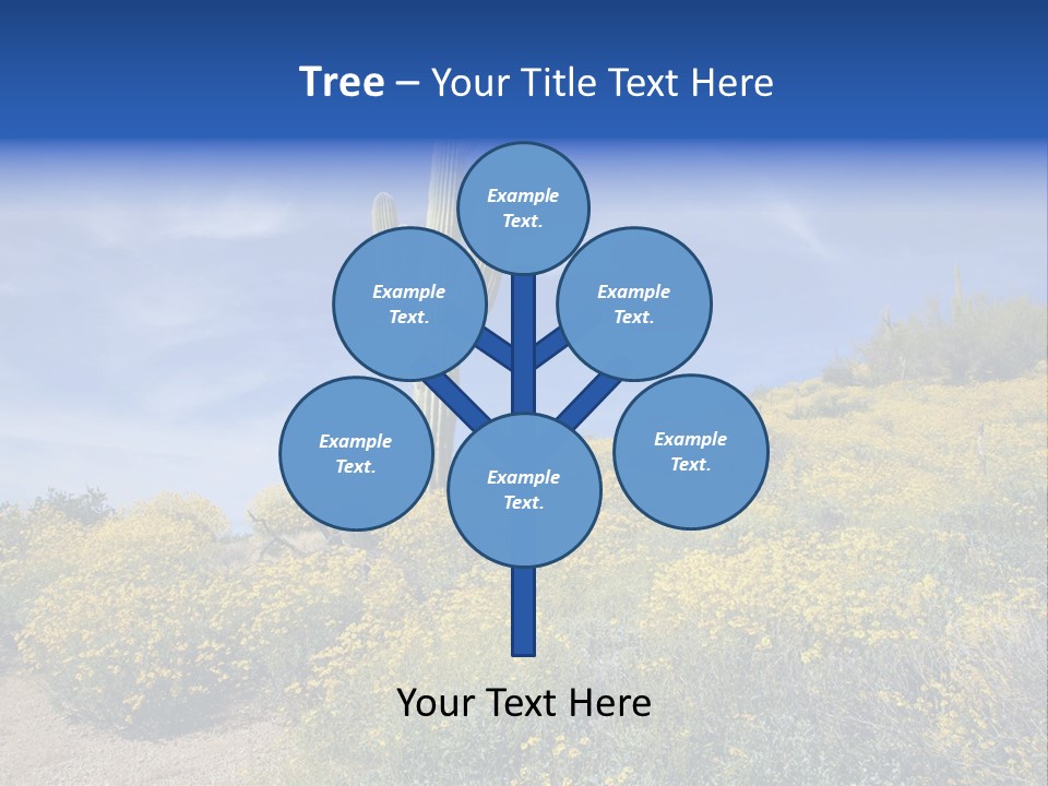 Arizona Saguaro Multi Colored PowerPoint Template