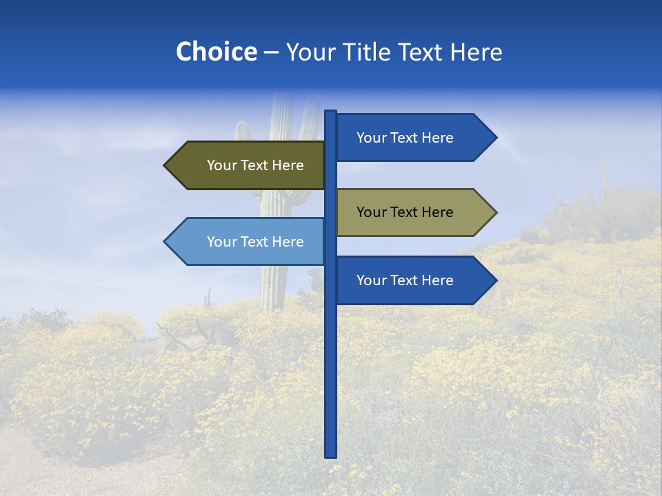 Arizona Saguaro Multi Colored PowerPoint Template