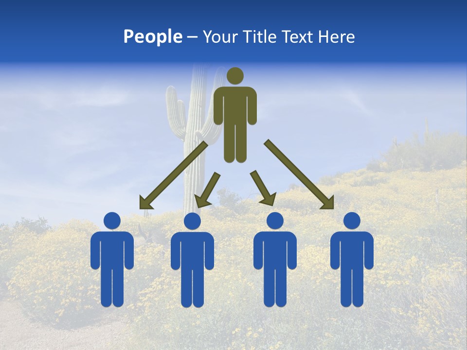 Arizona Saguaro Multi Colored PowerPoint Template