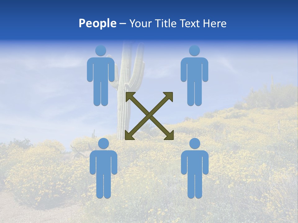 Arizona Saguaro Multi Colored PowerPoint Template