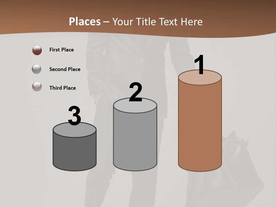 Suit Brown Hair Satisfaction PowerPoint Template