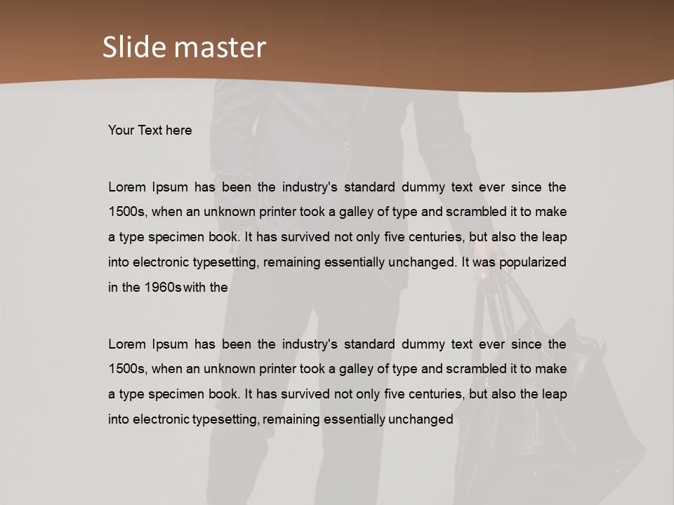 Suit Brown Hair Satisfaction PowerPoint Template