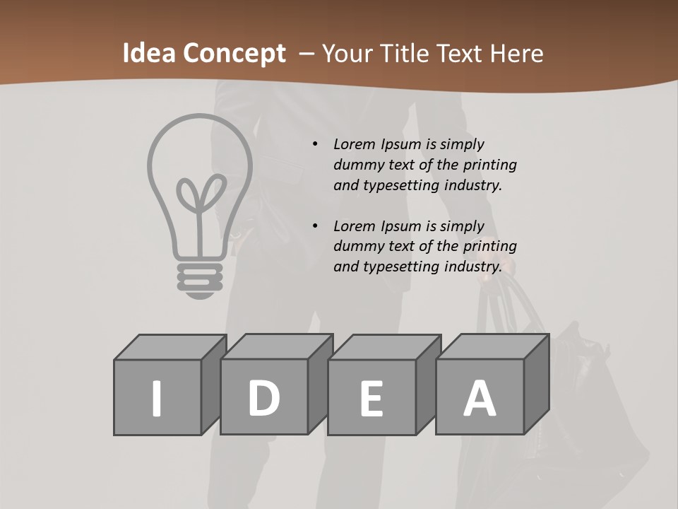 Suit Brown Hair Satisfaction PowerPoint Template