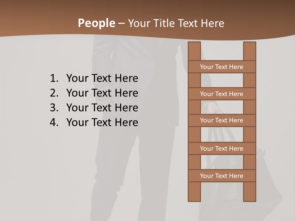 Suit Brown Hair Satisfaction PowerPoint Template