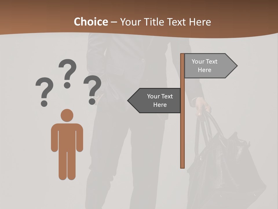 Suit Brown Hair Satisfaction PowerPoint Template