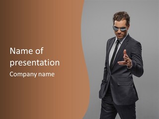 Years Young Adult Sunglasses PowerPoint Template