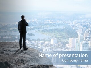 Business Travel Person PowerPoint Template