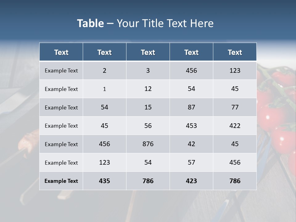 Table Olive Oil Roasted PowerPoint Template