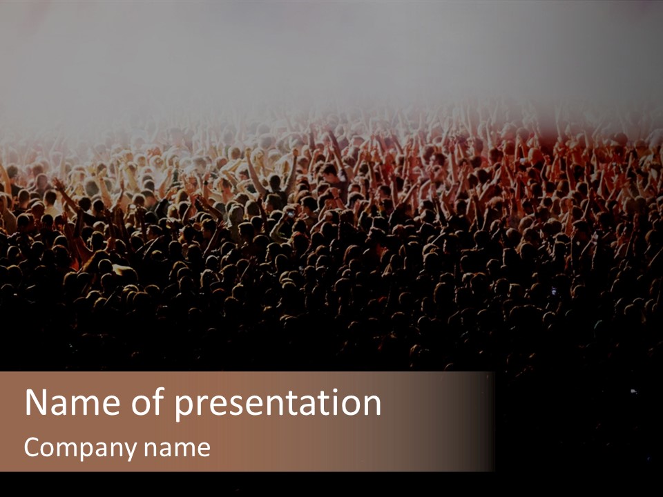 A Large Group Of People In A Crowd Powerpoint Template PowerPoint Template