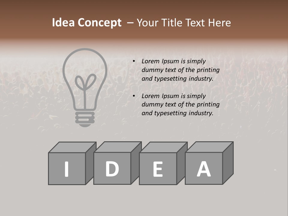 A Large Group Of People In A Crowd Powerpoint Template PowerPoint Template