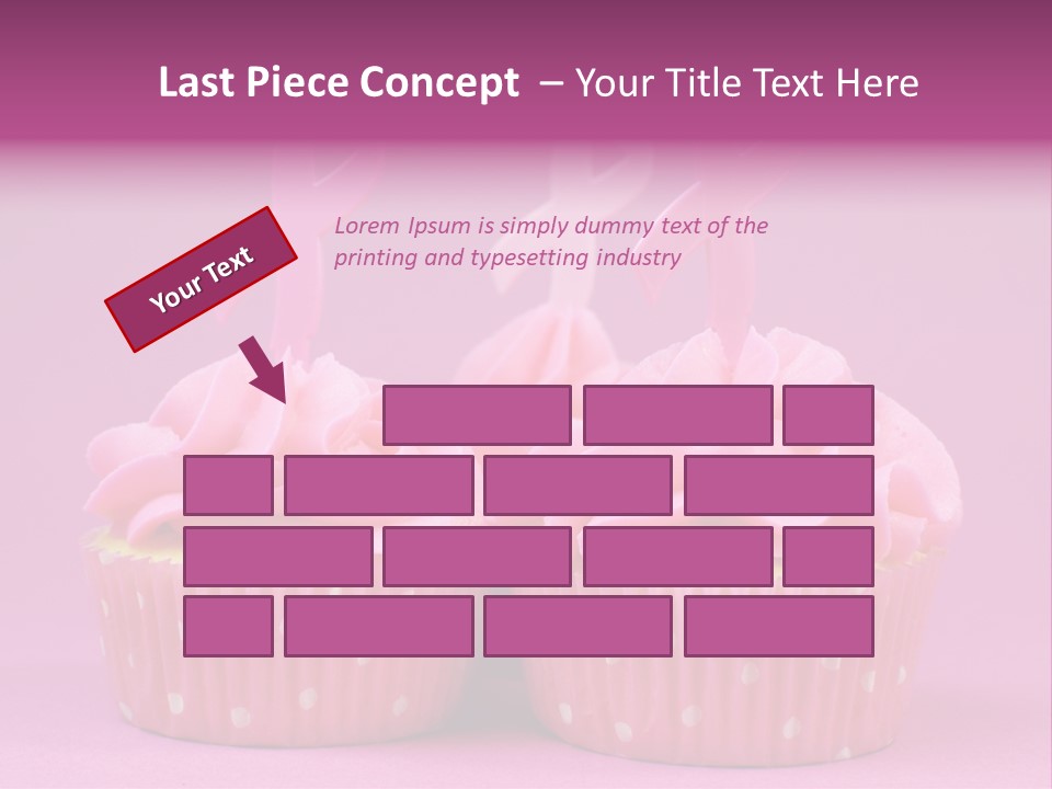 Two Cupcakes With Pink Frosting And Pink Ribbons On Them PowerPoint Template