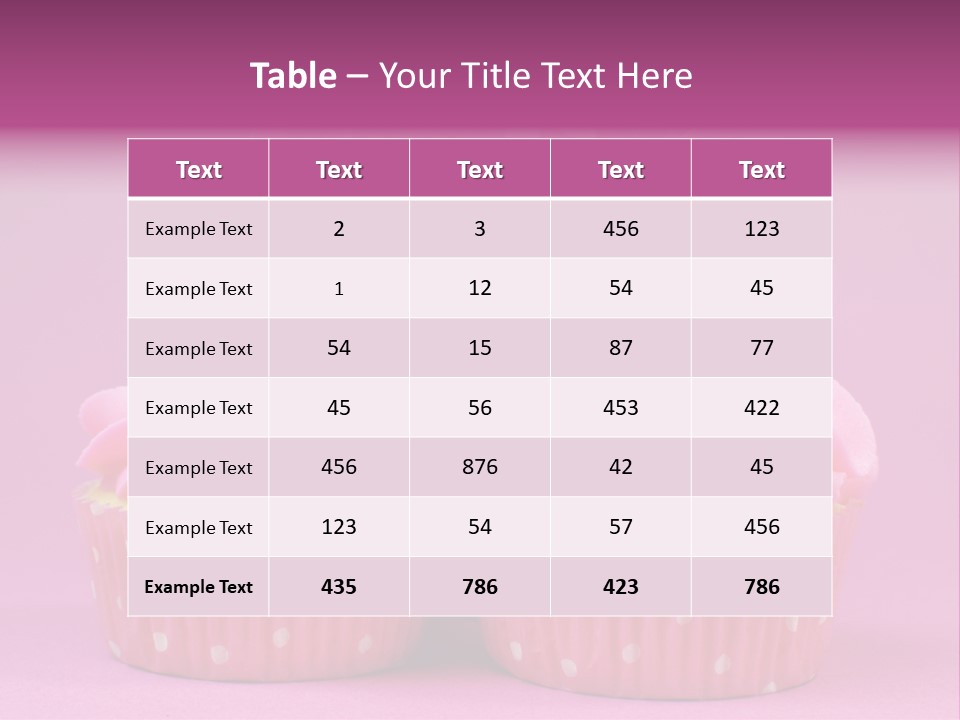 Two Cupcakes With Pink Frosting And Pink Ribbons On Them PowerPoint Template