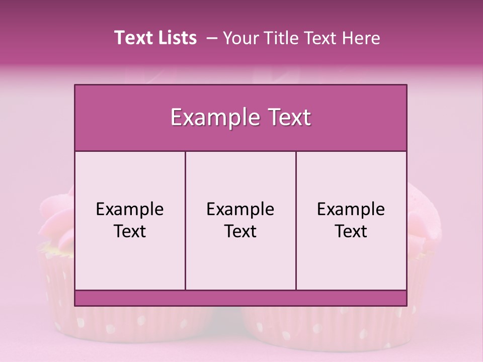 Two Cupcakes With Pink Frosting And Pink Ribbons On Them PowerPoint Template