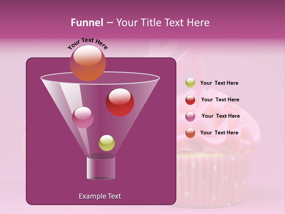 Two Cupcakes With Pink Frosting And Pink Ribbons On Them PowerPoint Template