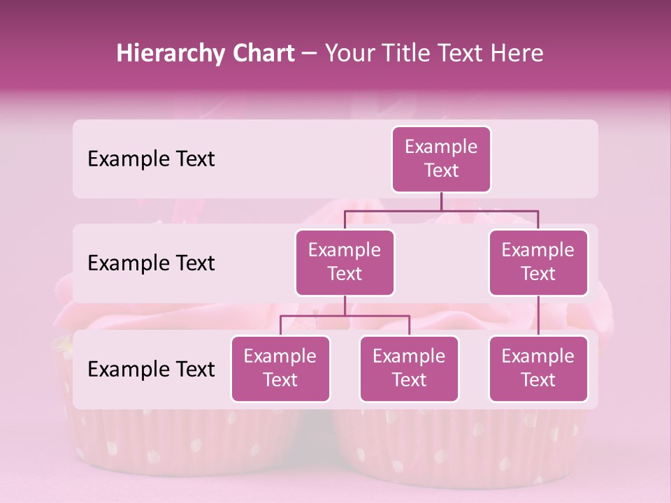Two Cupcakes With Pink Frosting And Pink Ribbons On Them PowerPoint Template