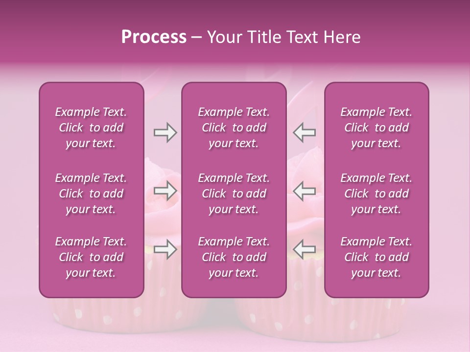 Two Cupcakes With Pink Frosting And Pink Ribbons On Them PowerPoint Template