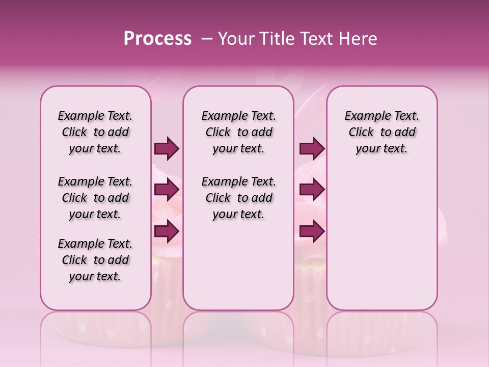 Two Cupcakes With Pink Frosting And Pink Ribbons On Them PowerPoint Template