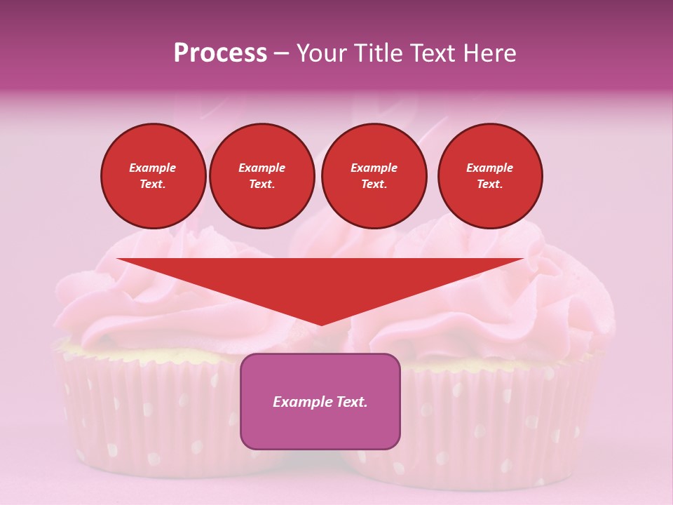 Two Cupcakes With Pink Frosting And Pink Ribbons On Them PowerPoint Template