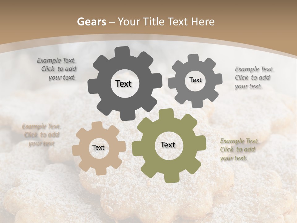 Powdered Gingerbread Cookies Pastry PowerPoint Template