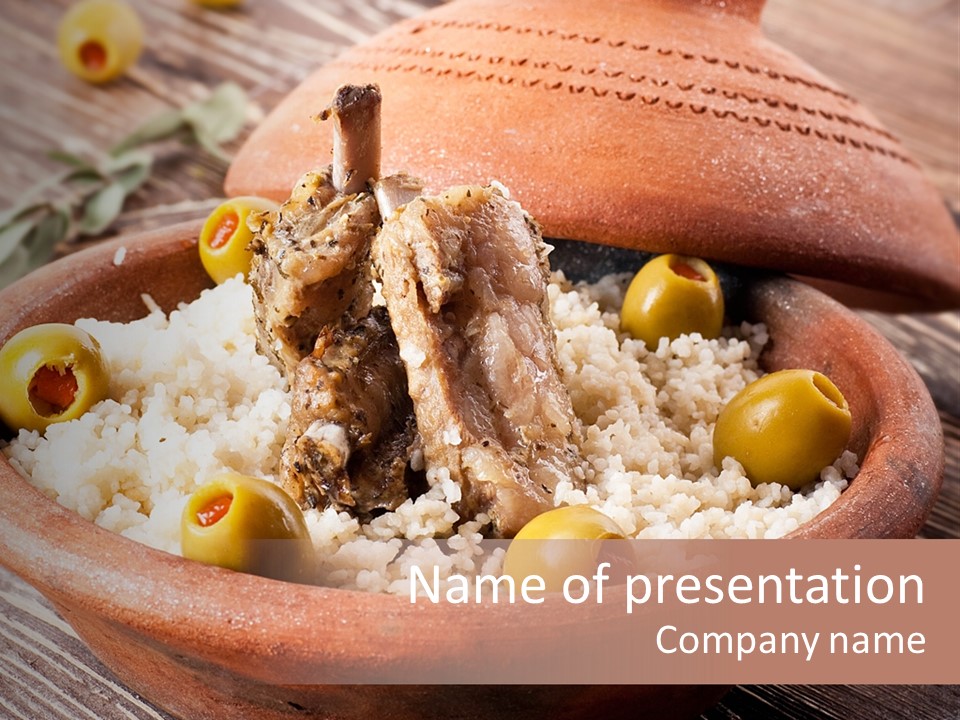 Oriental Lamb Dishware PowerPoint Template