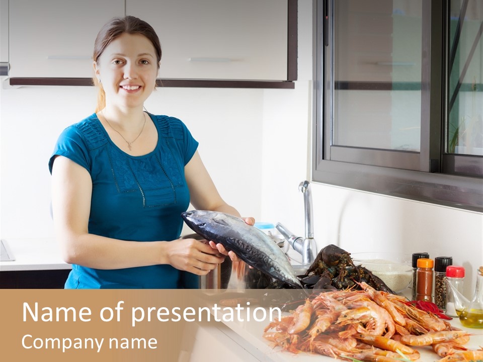 Marine Product Gourmet Shrimp PowerPoint Template