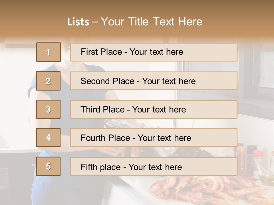 Marine Product Gourmet Shrimp PowerPoint Template