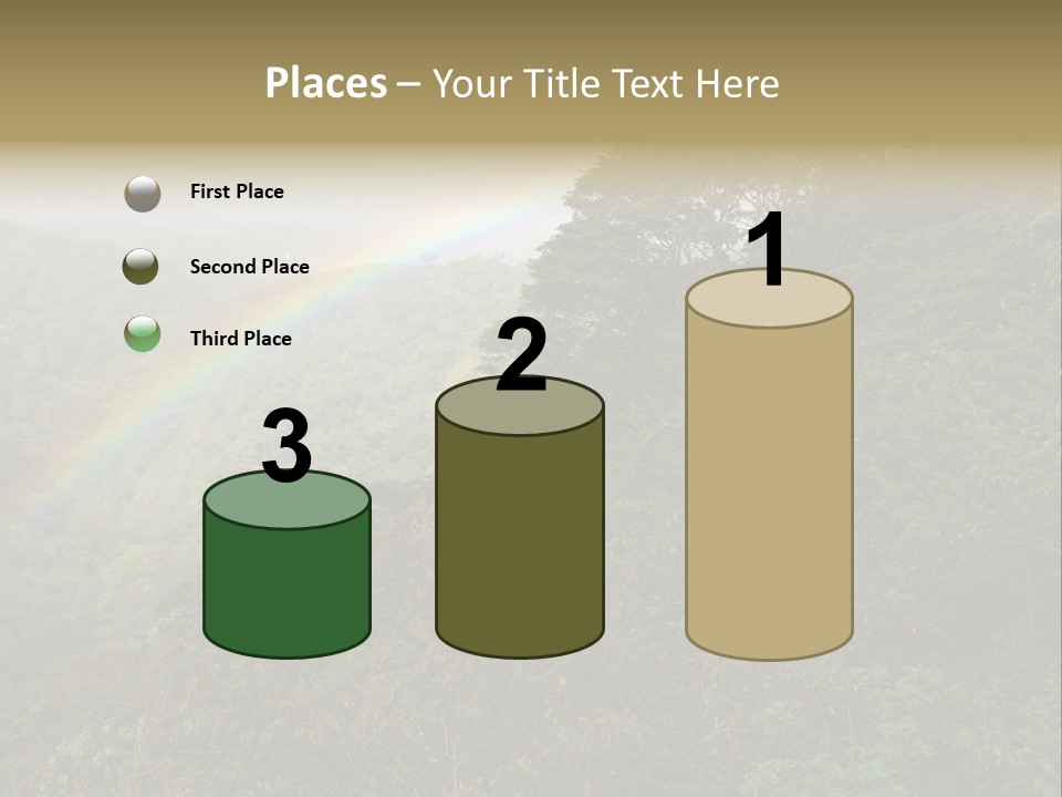 A Rainbow In The Sky Over A Forest PowerPoint Template