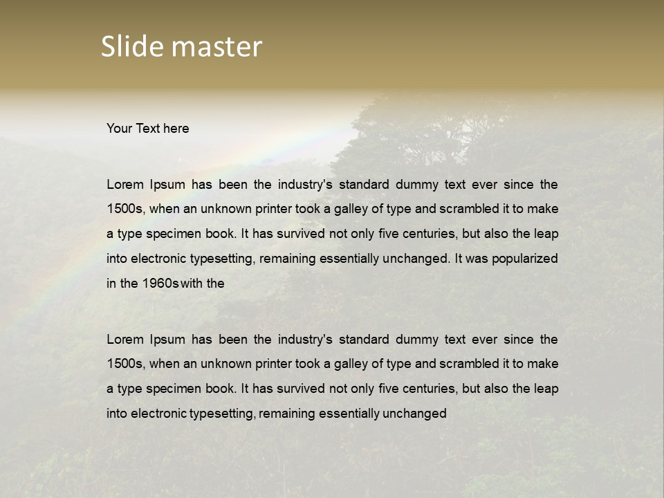 A Rainbow In The Sky Over A Forest PowerPoint Template