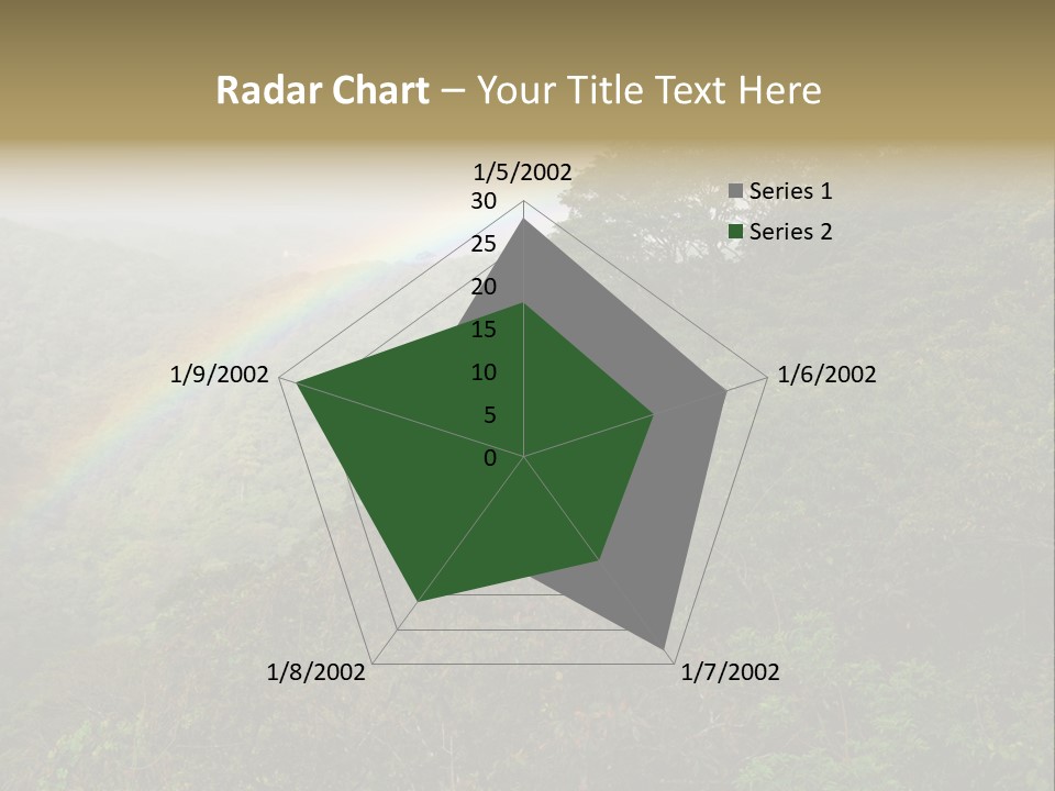 A Rainbow In The Sky Over A Forest PowerPoint Template