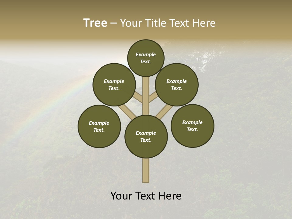 A Rainbow In The Sky Over A Forest PowerPoint Template