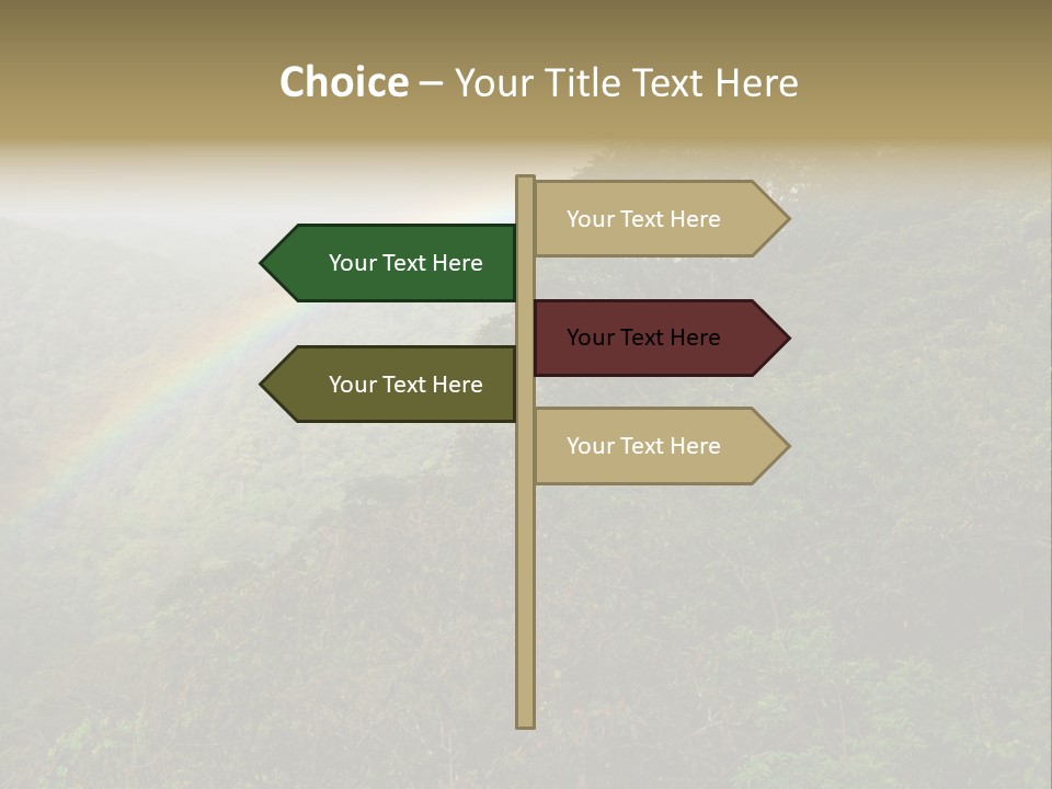 A Rainbow In The Sky Over A Forest PowerPoint Template