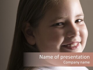 Long Hair Girl Preadolescent PowerPoint Template