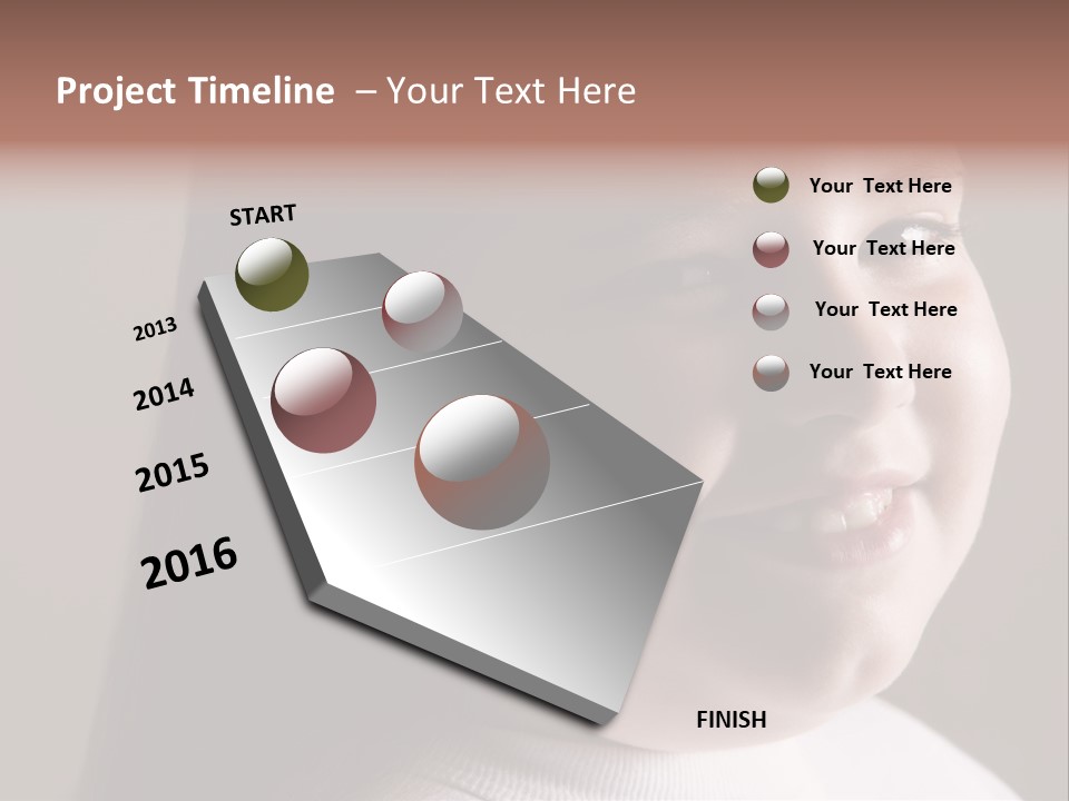 Long Hair Girl Preadolescent PowerPoint Template