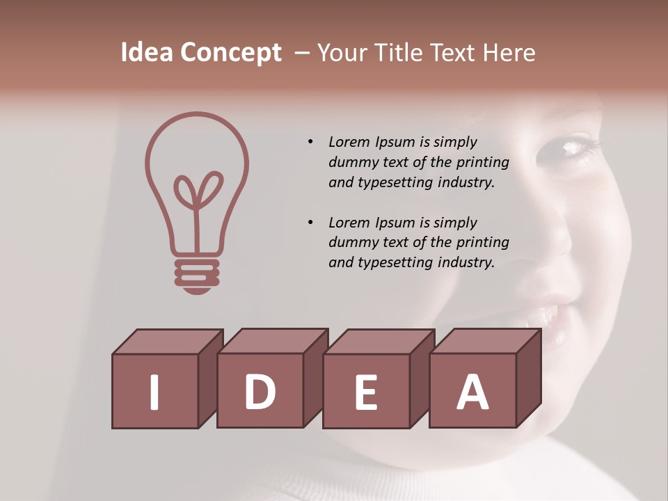 Long Hair Girl Preadolescent PowerPoint Template