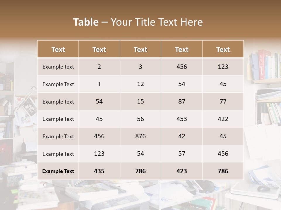 Indoors Professional Table PowerPoint Template