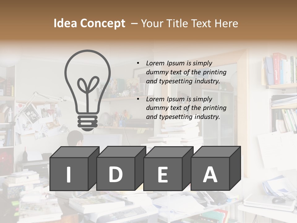 Indoors Professional Table PowerPoint Template